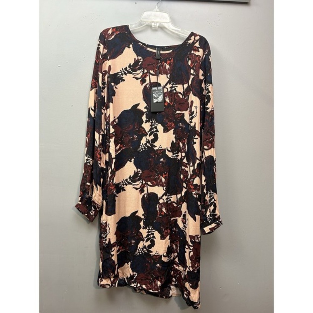 Y.A.S Tall Tulip Print Long Sleeve Floral Shift Dress Multi Color‎ Womens 12